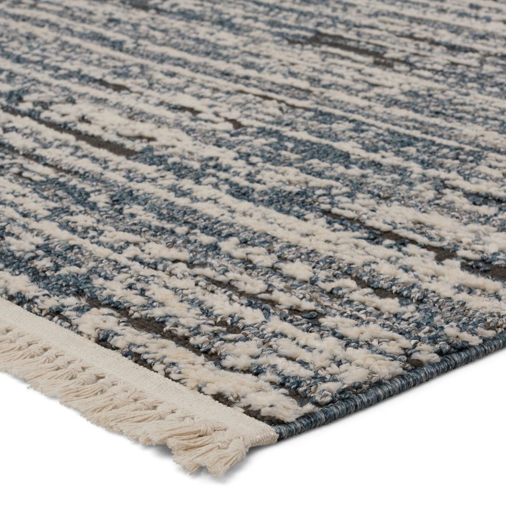 Runners Tempo Striped Blue/ Gray Runner Rug (3'X8')