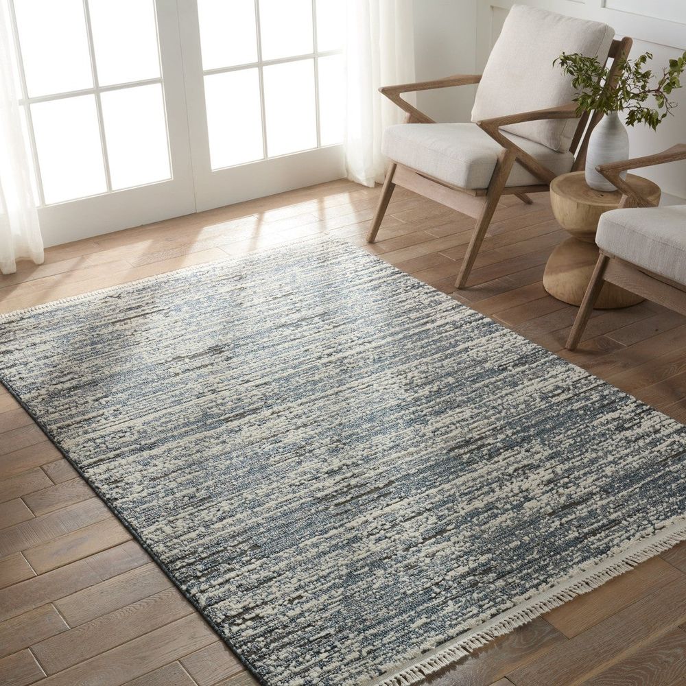 Tempo Striped Blue/ Gray Runner Rug (3'X8')