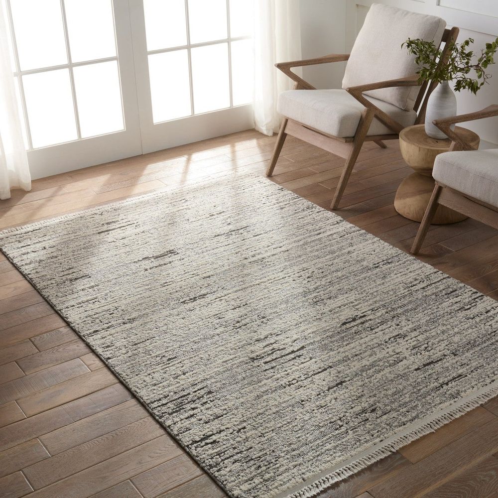 Tempo Striped Gray/ Cream Runner Rug (3'X8')