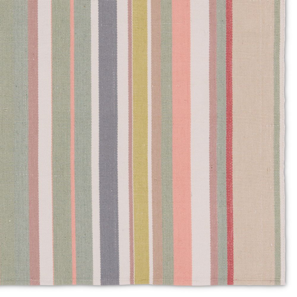 Merine Virame Handmade Striped Multicolor/Pink Runner Rug (3'X8')