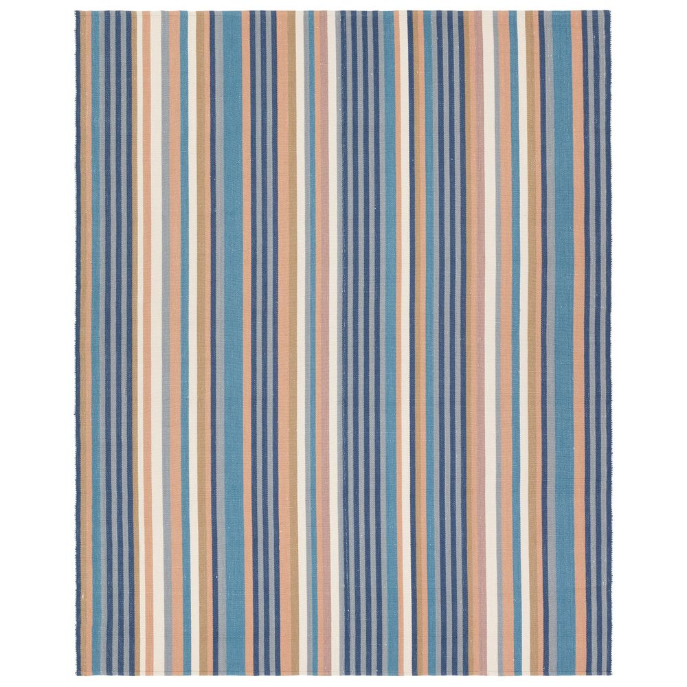 Merine Enzo Handmade Striped Blue/Cream Runner Rug (3'X8')