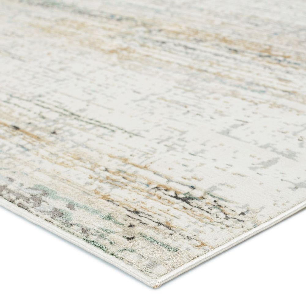 Merine Mavric Abstract Ivory/ Gold Runner Rug (2'6"X10')