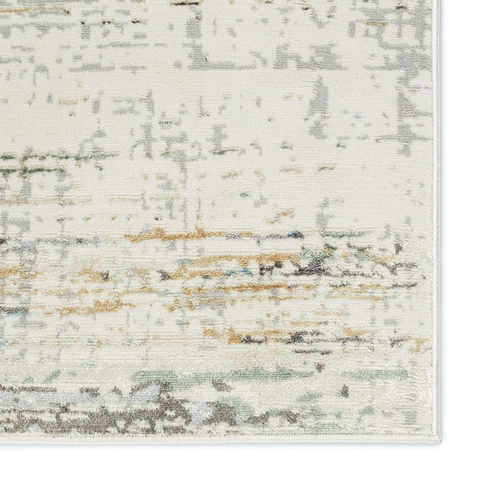 Merine Mavric Abstract Ivory/ Gold Runner Rug (2'6"X10')