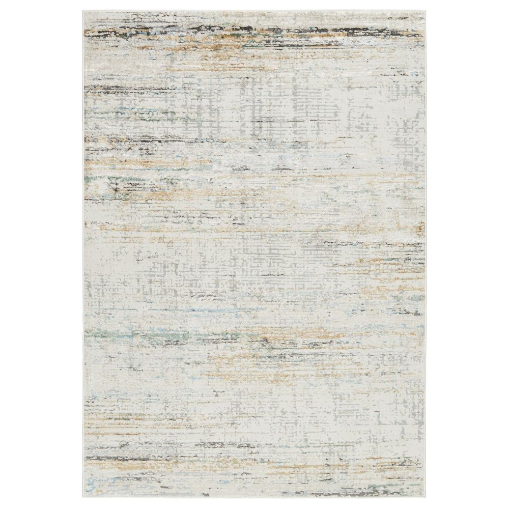 Merine Mavric Abstract Ivory/ Gold Runner Rug (2'6"X10')