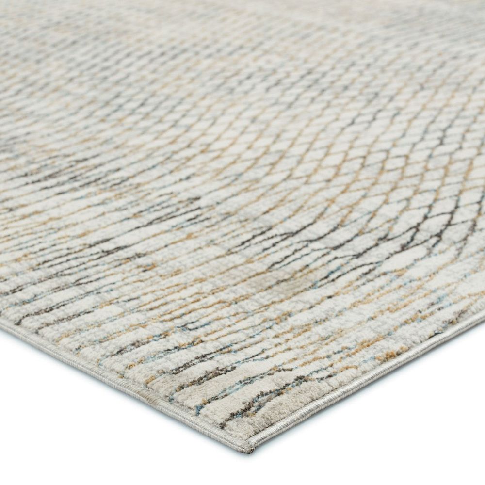 Merine Vellis Trellis Gray/ Gold Runner Rug (2'6"X10')