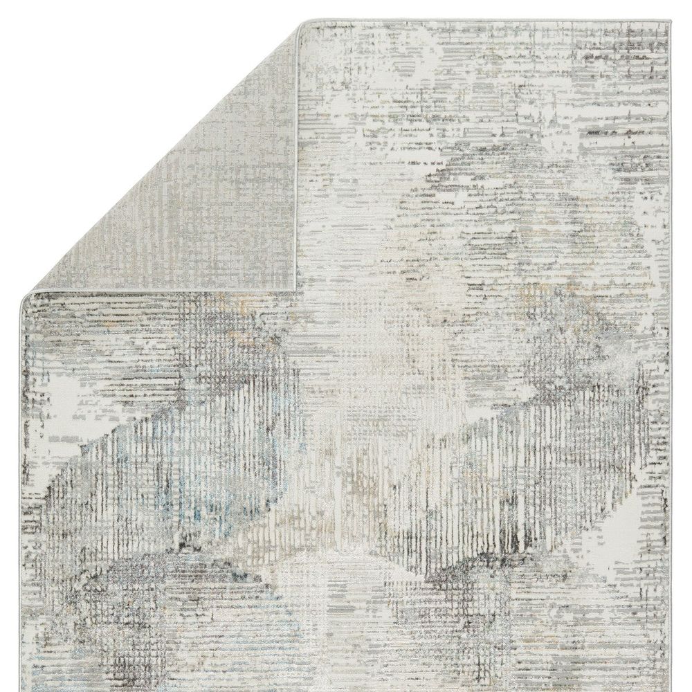 Merine Lazaro Abstract Gray/ Gold Runner Rug (2'6"X10')