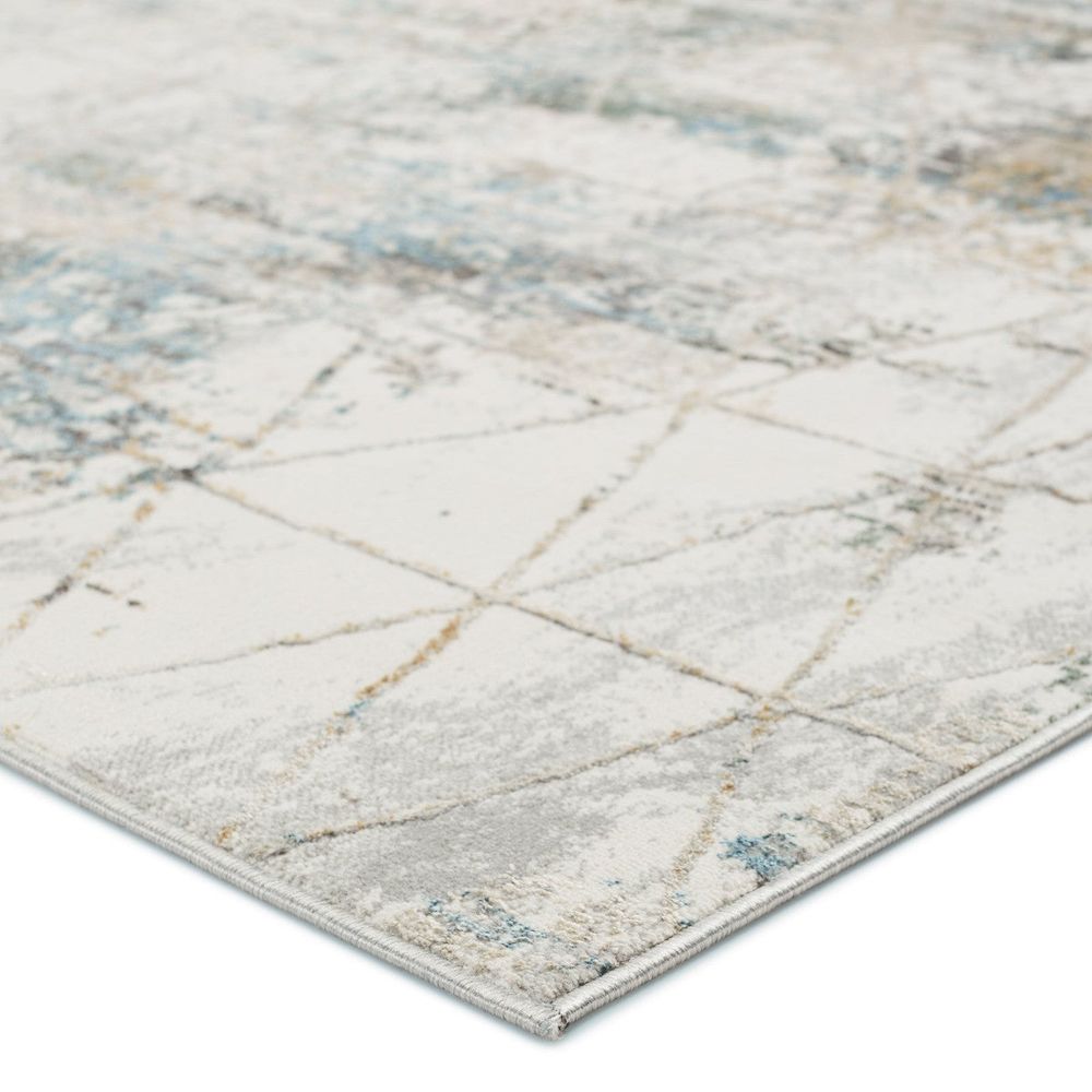 Merine Aracelia Trellis Gray/ Light Blue Runner Rug (2'6"X10')