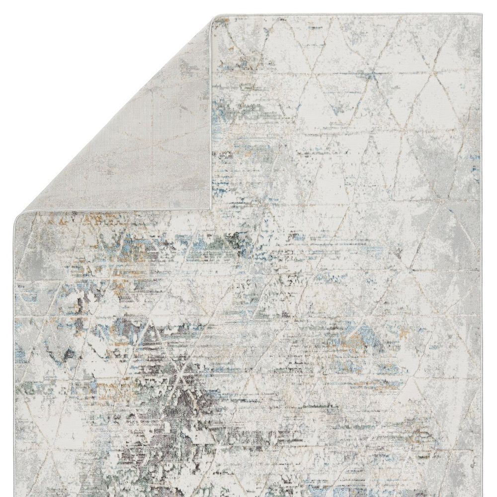 Merine Aracelia Trellis Gray/ Light Blue Runner Rug (2'6"X10')