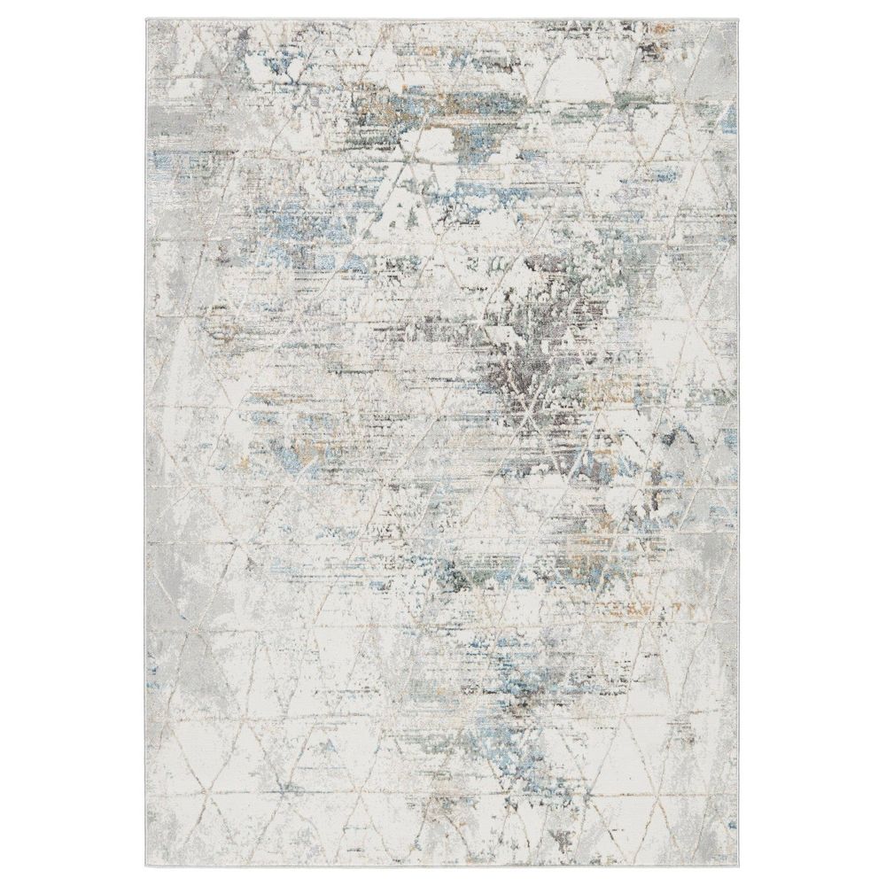 Merine Aracelia Trellis Gray/ Light Blue Runner Rug (2'6"X10')