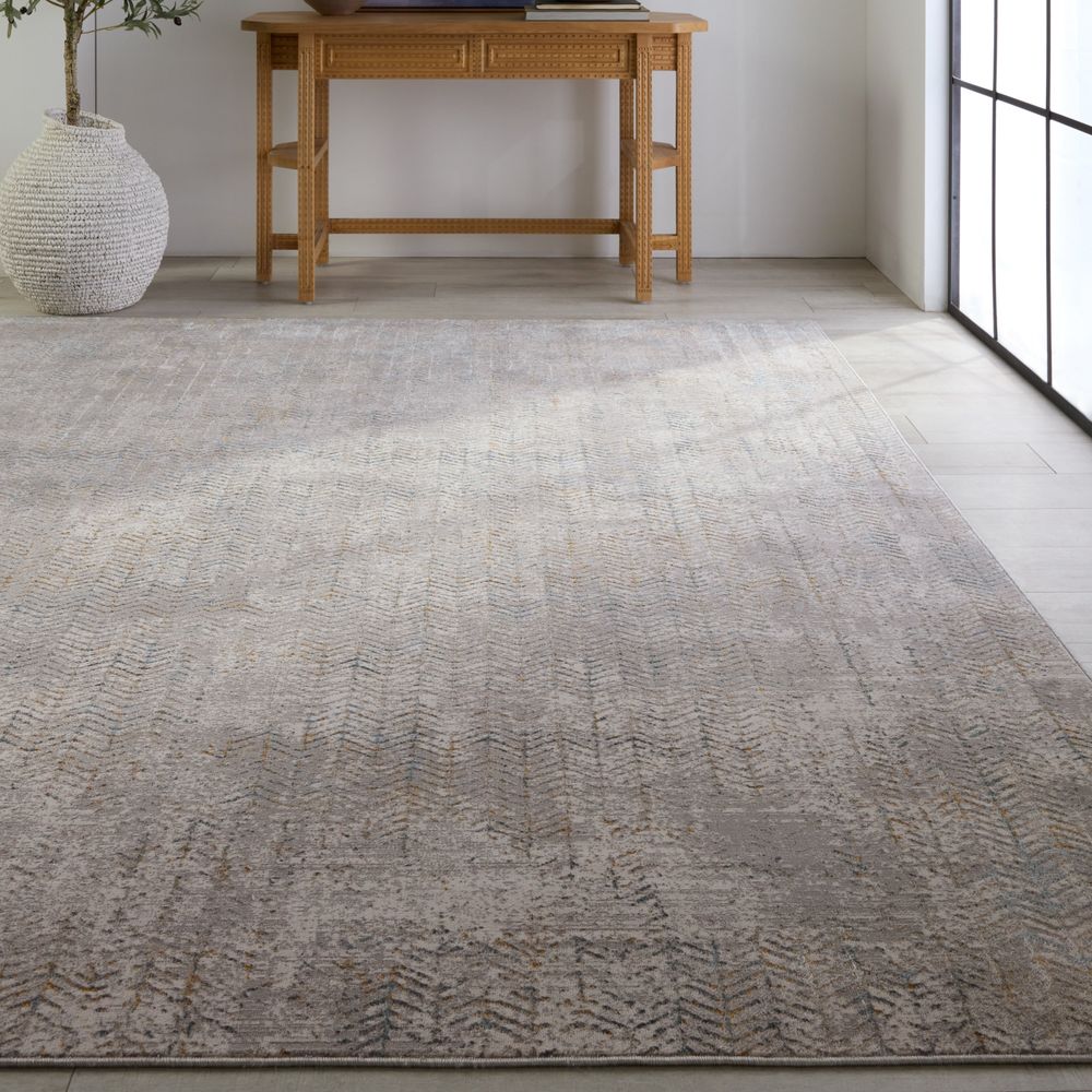 Merine Taisa Trellis Gray/ Blue Runner Rug (2'6"X10')