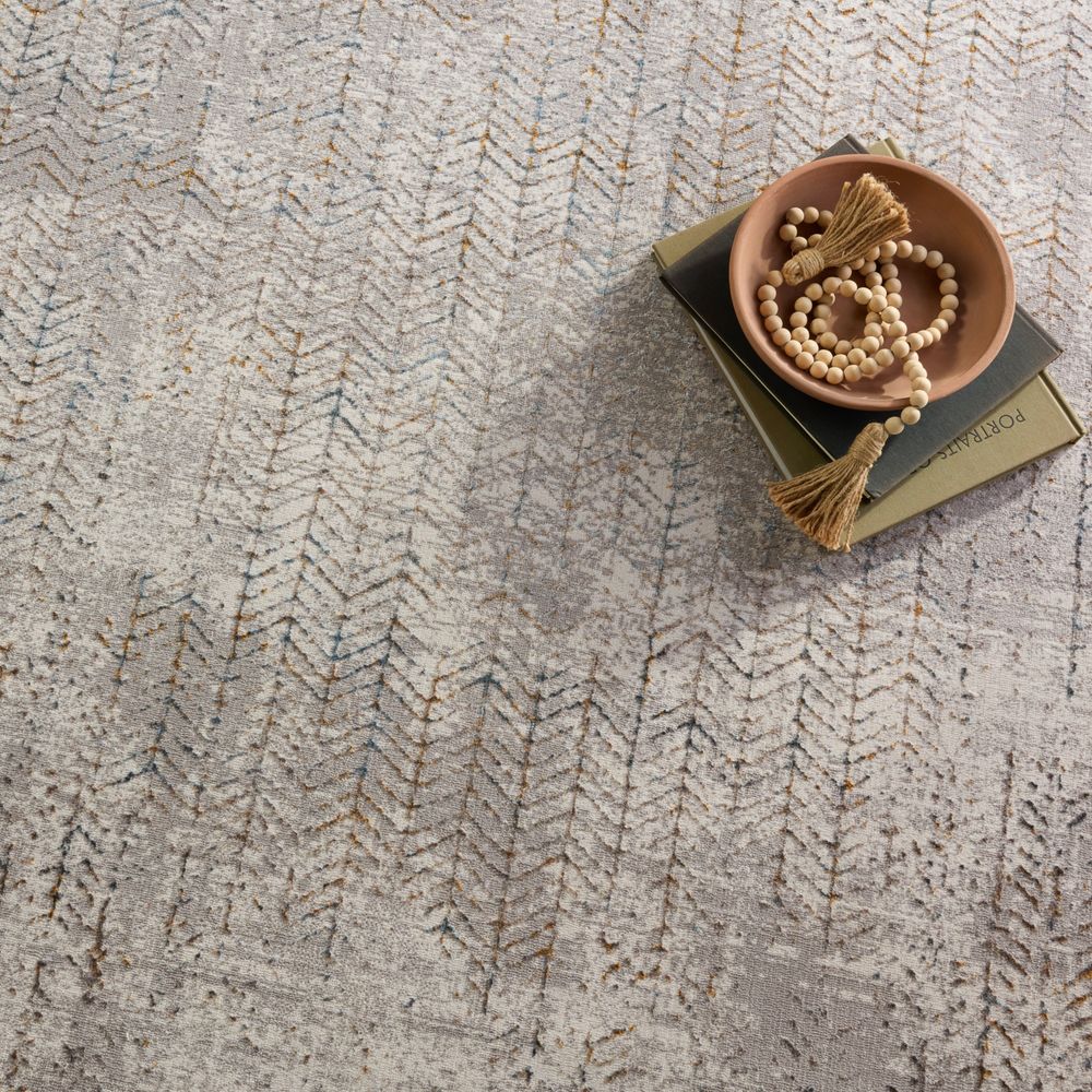Merine Taisa Trellis Gray/ Blue Runner Rug (2'6"X10')