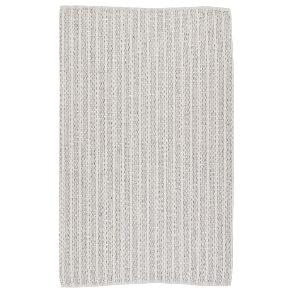 Outdoor Rugs Seren Striped Light Gray/ Ivory Area Rug (4'X6')