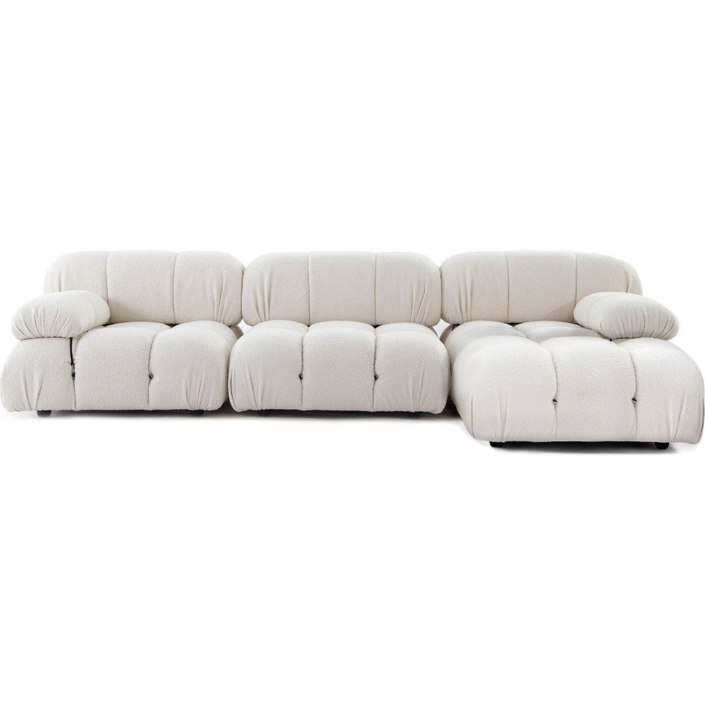Grappolo Modular Sectional Sofa Set - Off White Boucle