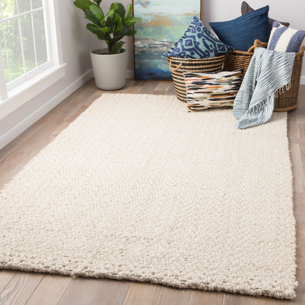 Tegani Natural Solid White Runner Rug (3'X10')