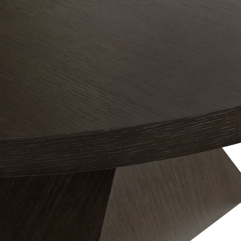 Dining Tables Newport Sculptural Base Dining Table In Dark Espresso Oak