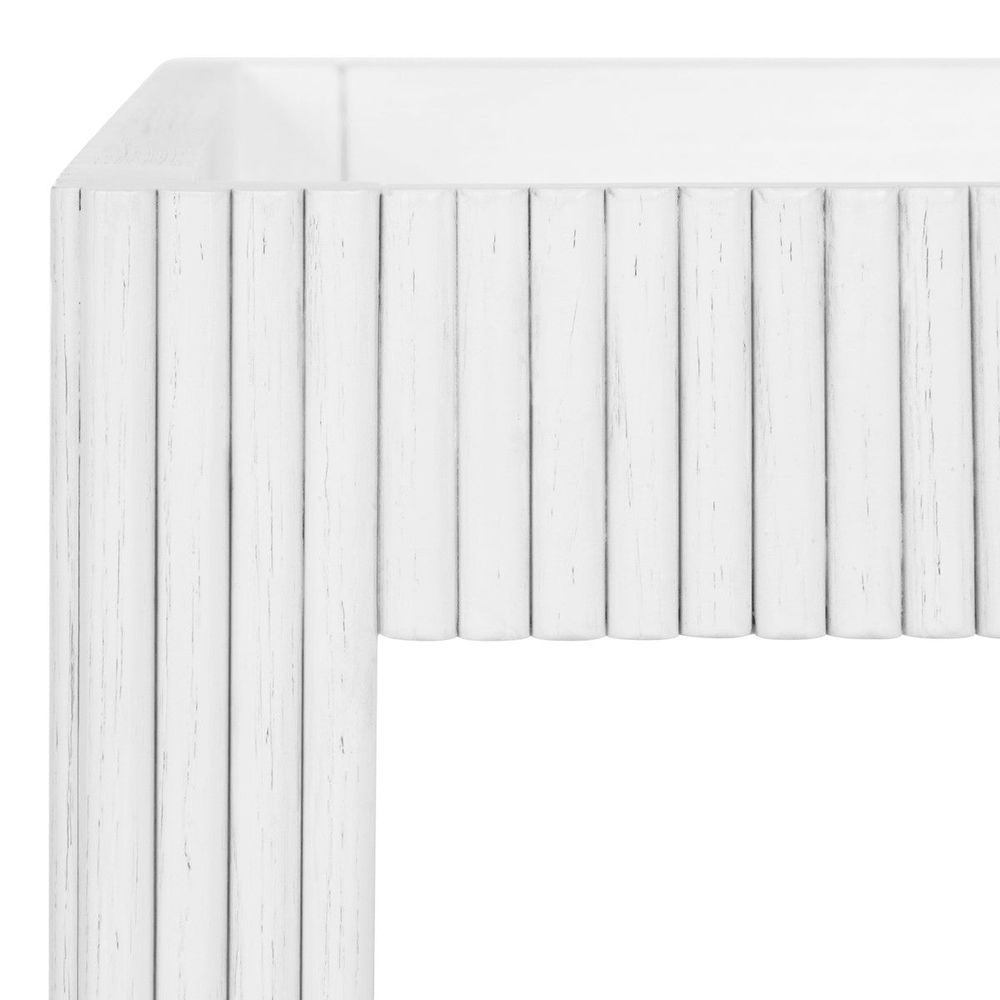 Bar Storage: Carts Otis - Fluted Bar Cart In White Washed Oak