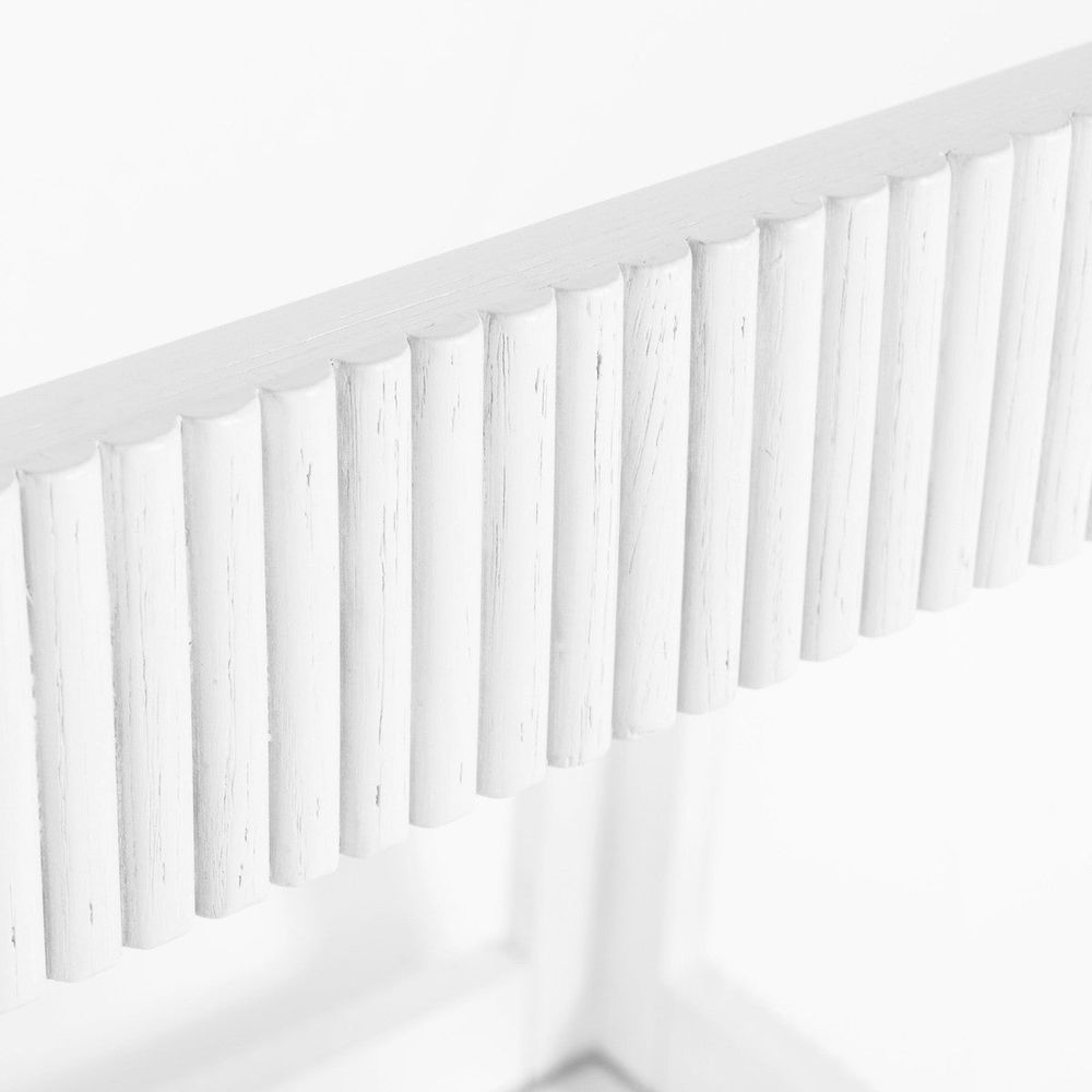 Bar Storage: Carts Otis - Fluted Bar Cart In White Washed Oak
