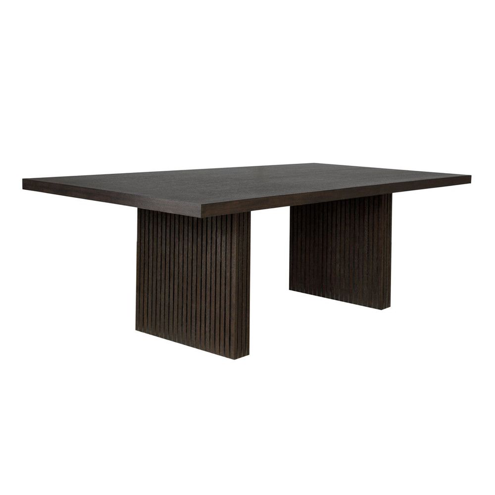 Dining Tables Patterson - Plank Style Slatted Base Dining Table In Dark Espresso Oak