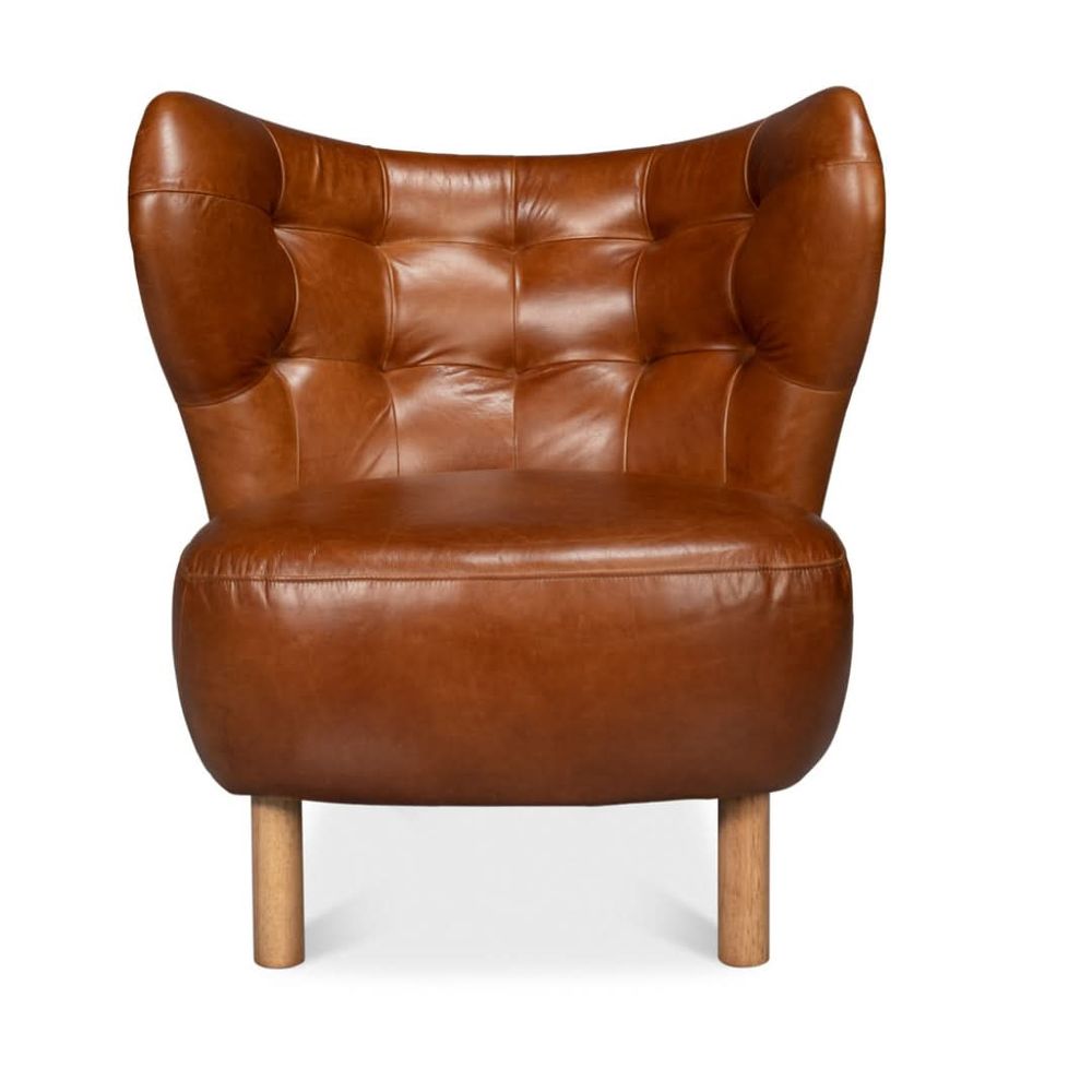 Lounge Chairs Diddy Leather Chair Havana Brown