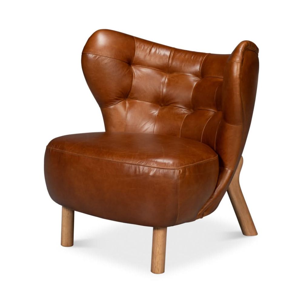 Lounge Chairs Diddy Leather Chair Havana Brown