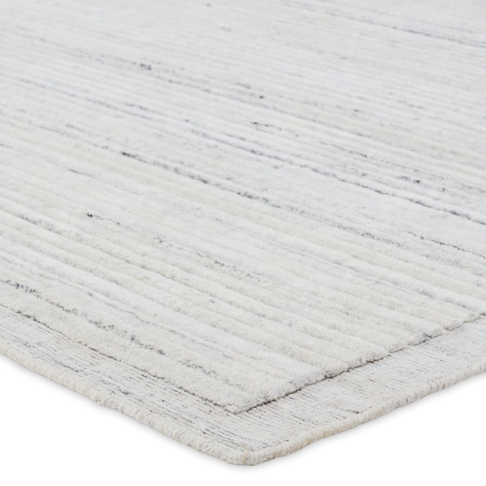 Fayla Handmade Solid Ivory/ Gray Runner Rug (3'X8')