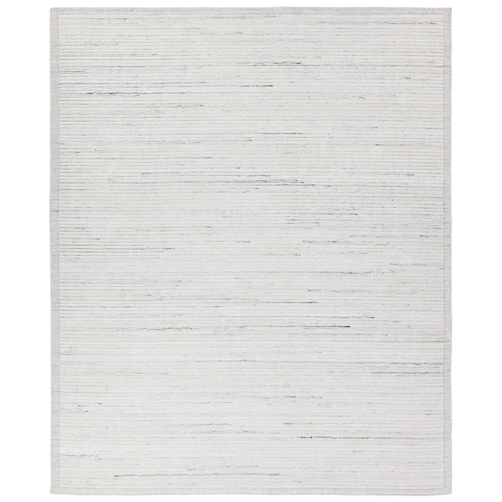 Fayla Handmade Solid Ivory/ Gray Runner Rug (3'X8')