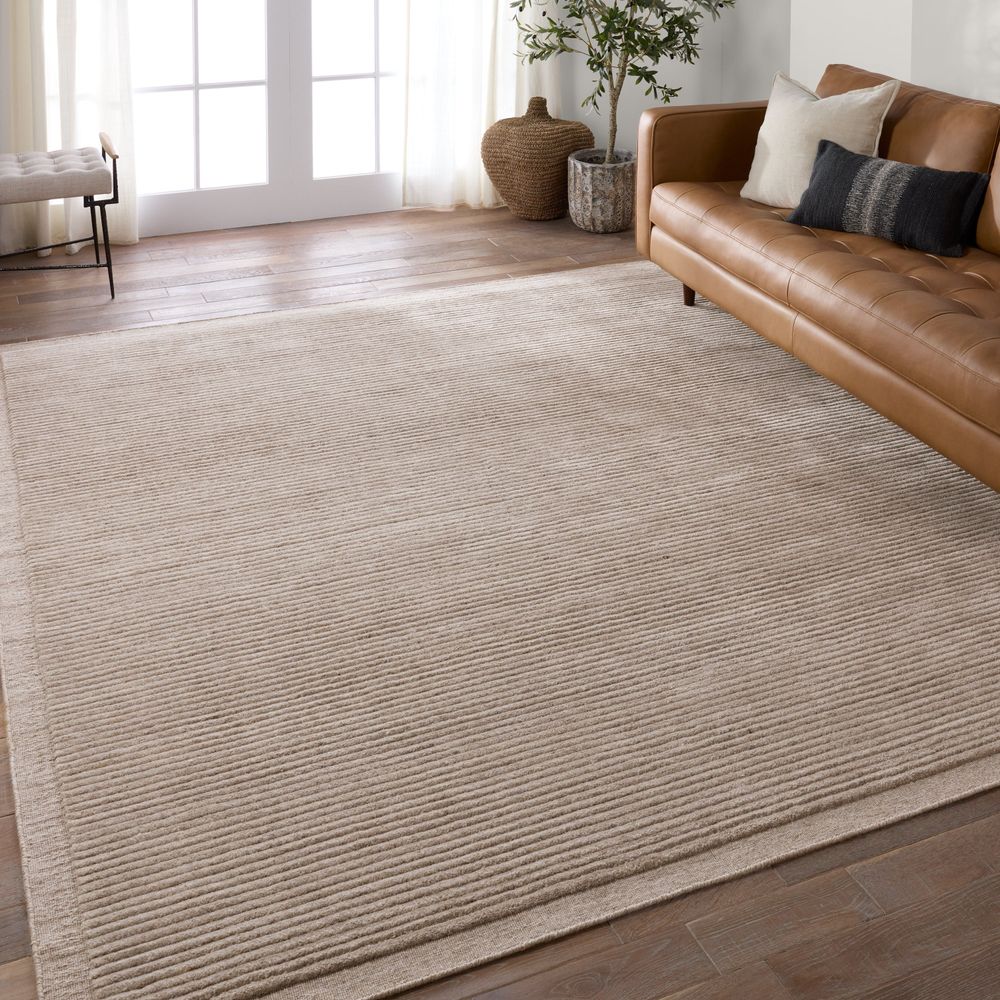 Fayla Handmade Solid Light Brown Runner Rug (3'X8')