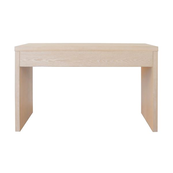 Desks Ralph - Waterfall Two Drawer Desk In Glossy White/Includes Brass & Nickel Hrdwr Options W Acrylic Rod