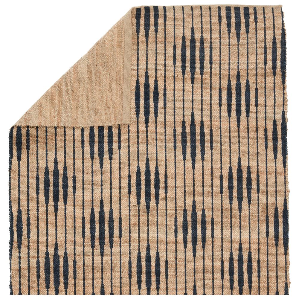 Galatea Handmade Trellis Natural/ Navy Runner Rug (2'6"X9')