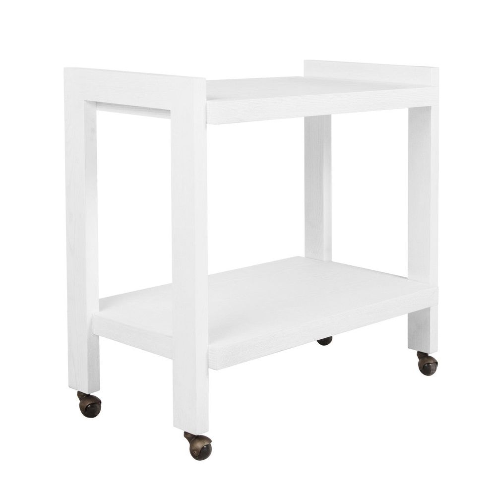 Rockwell - Minimalist Bar Cart In White Washed Oak