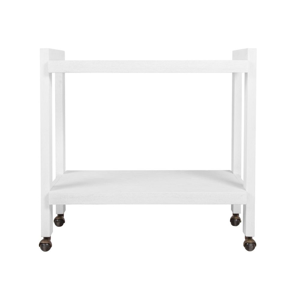 Rockwell - Minimalist Bar Cart In White Washed Oak