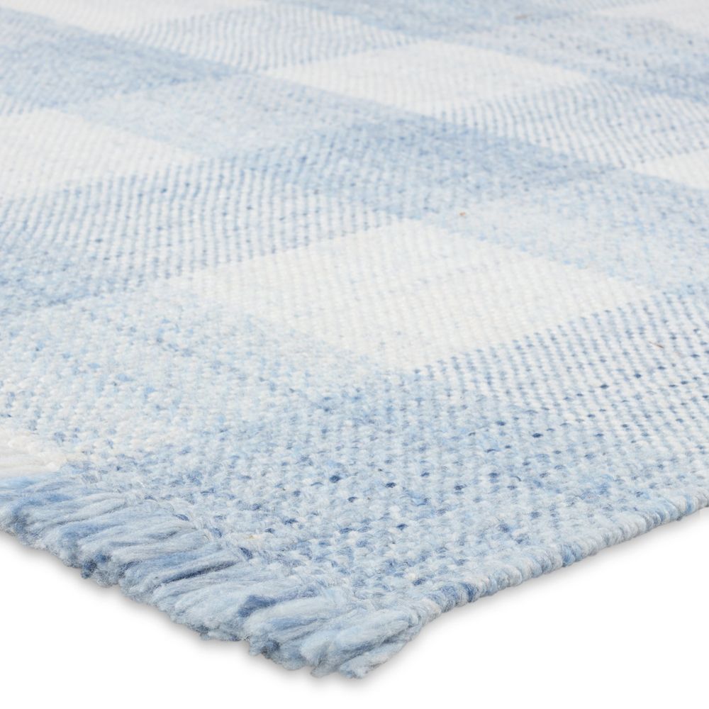 Outdoor Rugs Shalom Handmade Striped Light Blue/ Ivory Area Rug (8'X10')