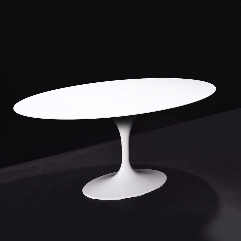 Quartz Pedestal Tulip Dining Table - Oval