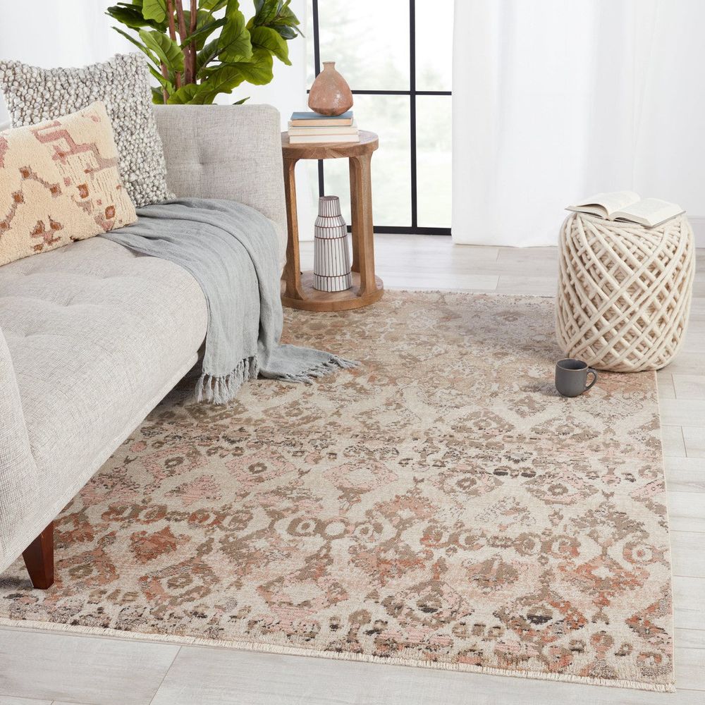 Cypress Asani Ikat Tan/ Light Pink Runner Rug (2'6"X12')