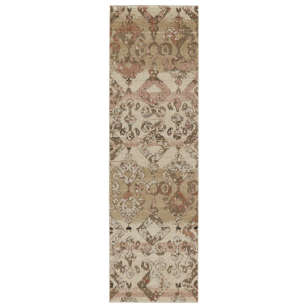 Cypress Asani Ikat Tan/ Light Pink Runner Rug (2'6"X8')