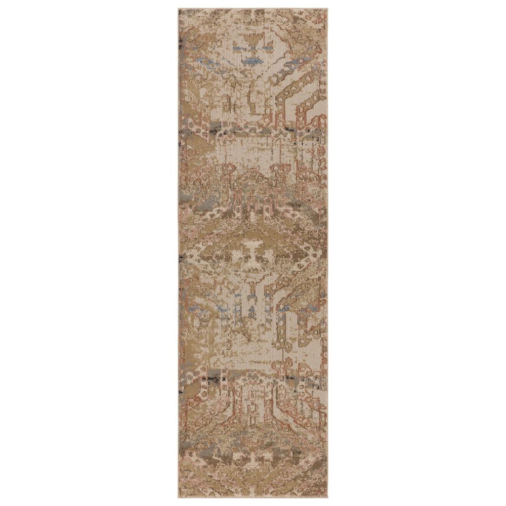 Cypress Yarden Medallion Tan/ Gray Runner Rug (2'6"X8')
