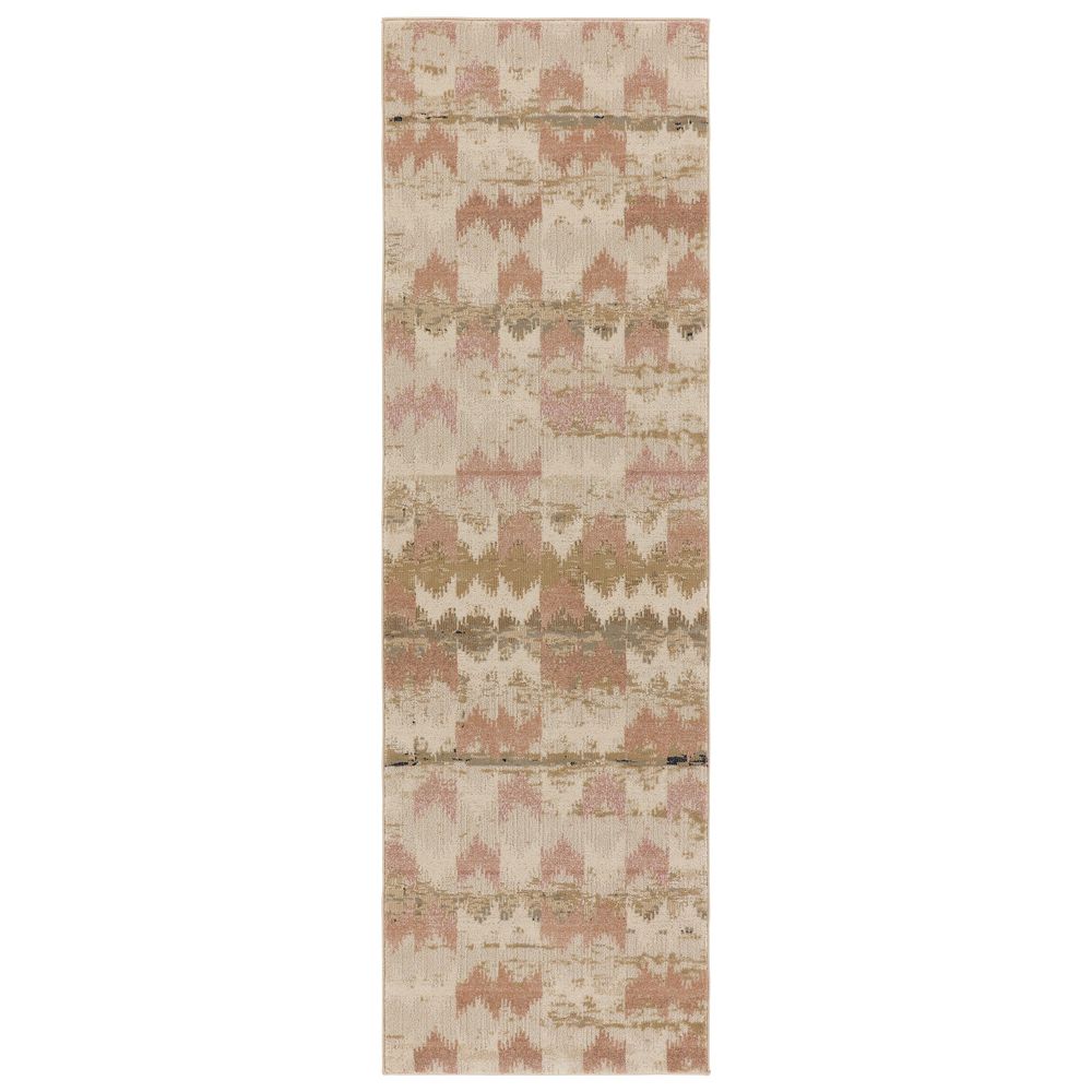 Cypress Zevi Chevron Beige/ Light Pink Runner Rug (2'6"X12')