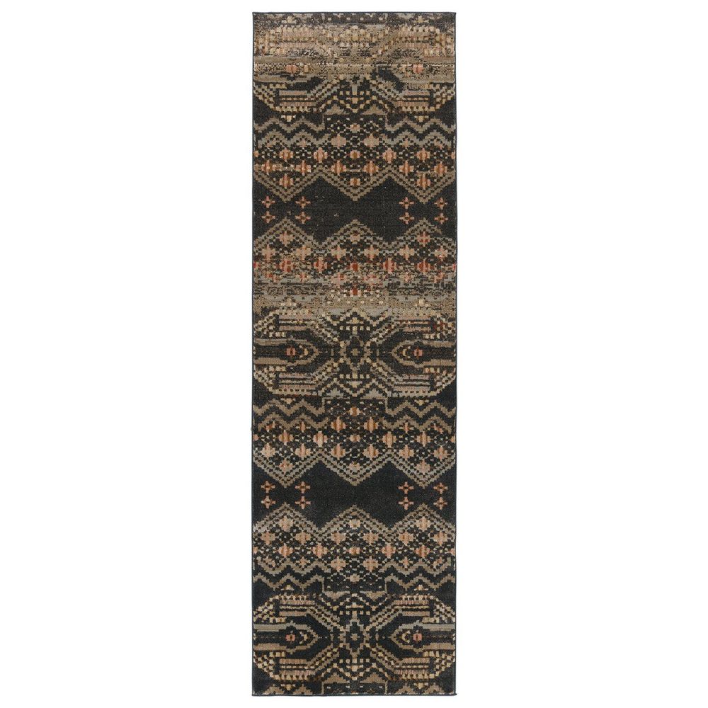 Cypress Tamari Tribal Black/ Light Pink Runner Rug (2'6"X12')