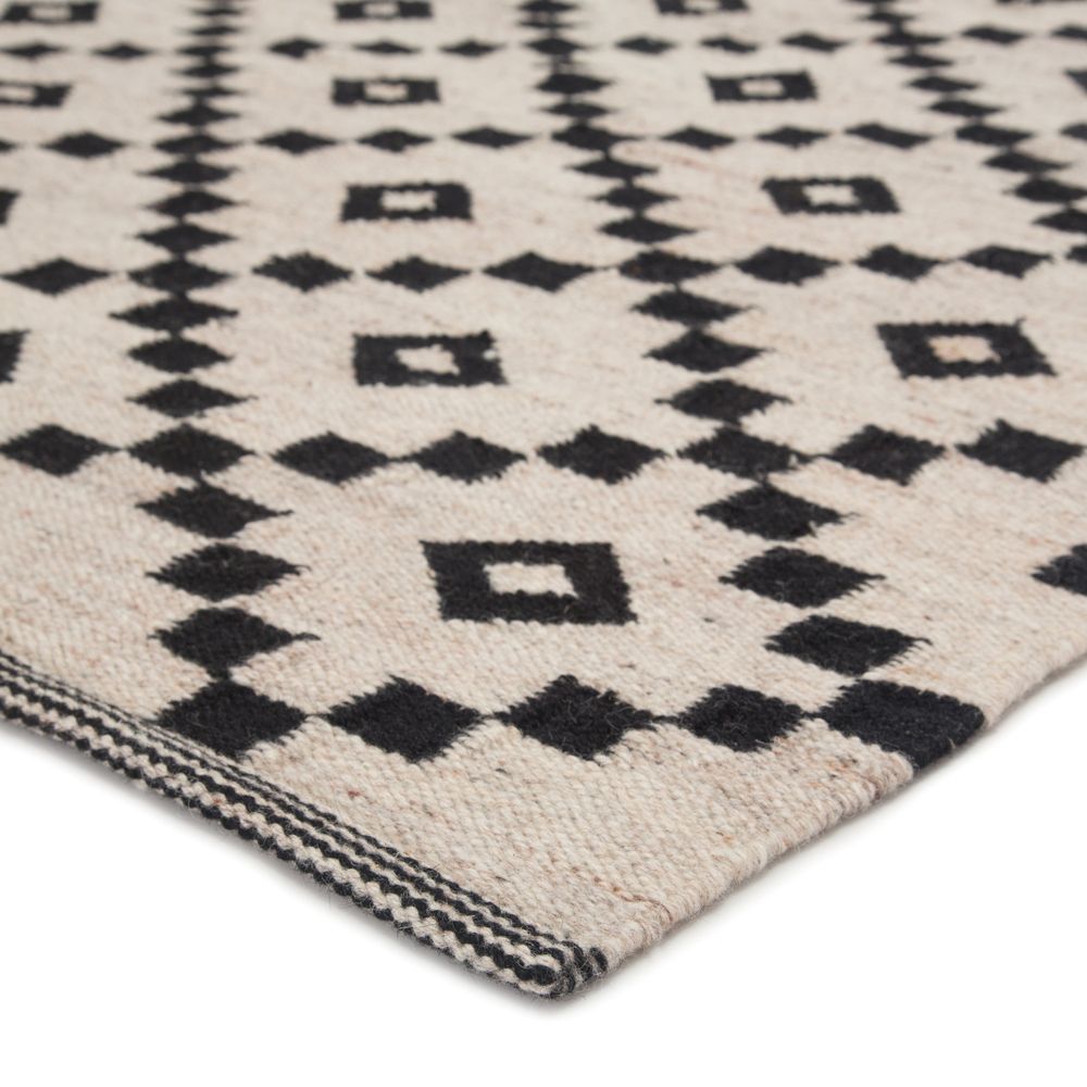 Runners Allegro Handmade Geometric Black/ White Runner Rug (2'6"X8')