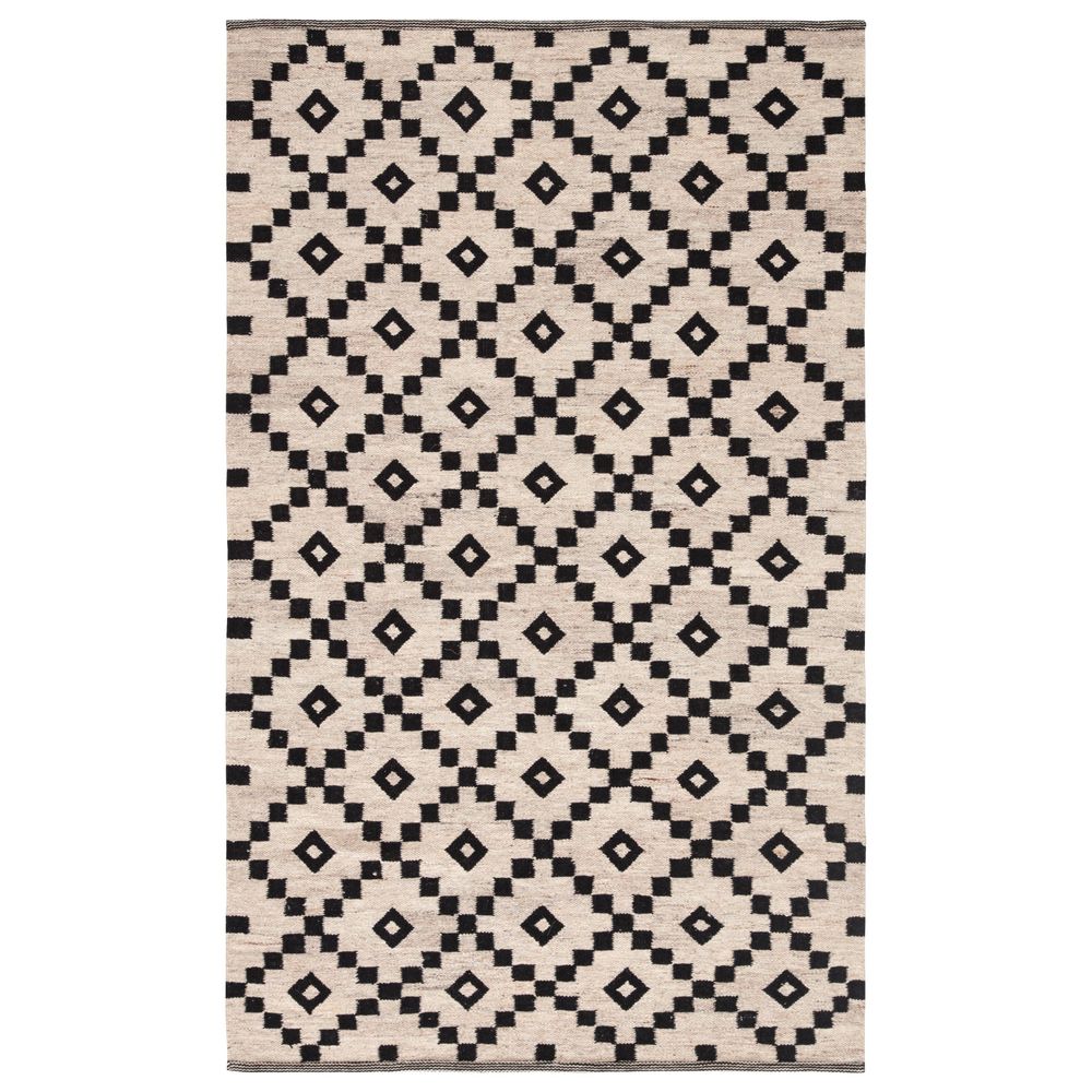 Runners Allegro Handmade Geometric Black/ White Runner Rug (2'6"X8')