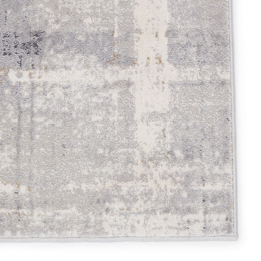 Merine Liesel Abstract Light Gray/ Cream Runner Rug (3'X8')