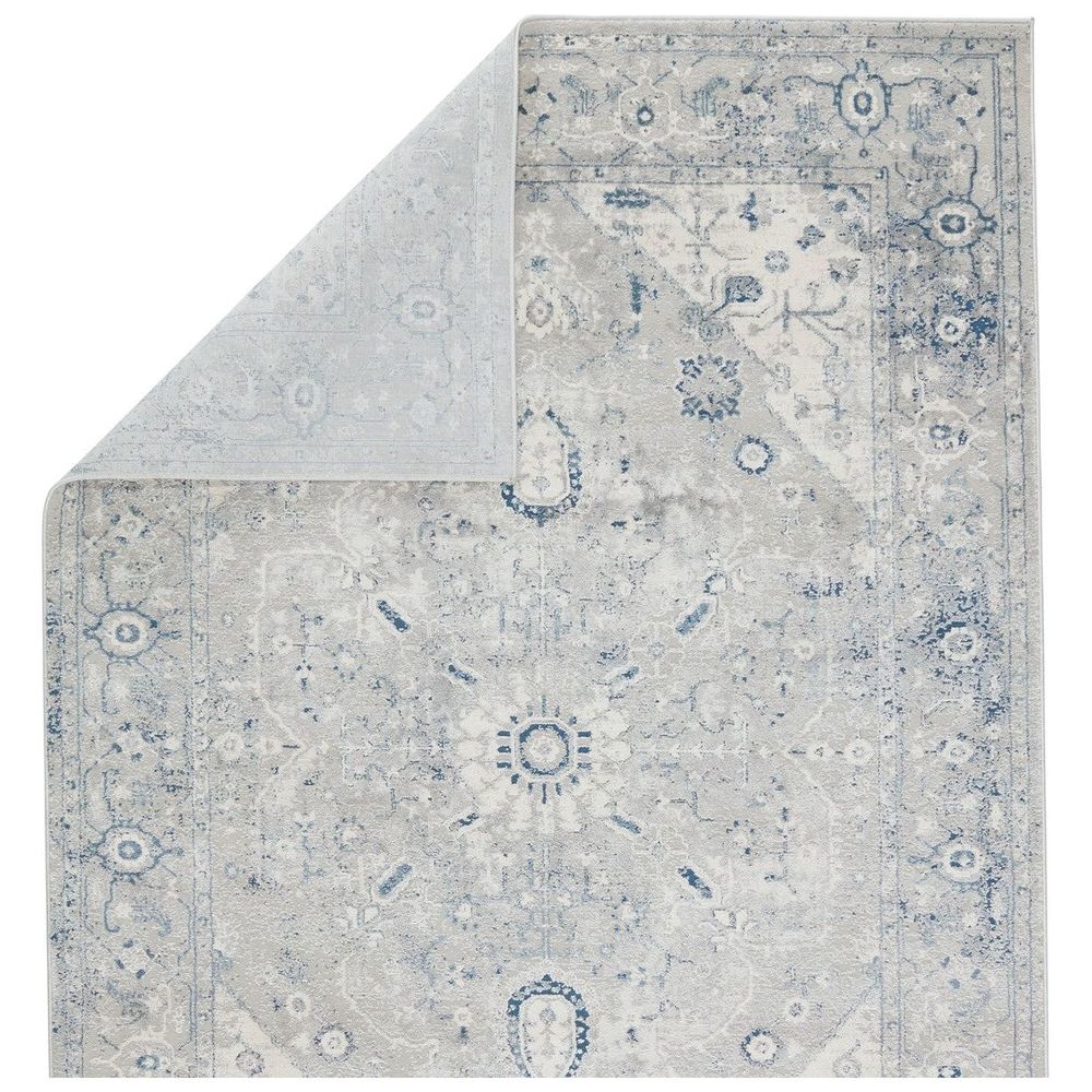 Merine Indigo Medallion Light Gray/ Dark Blue Runner Rug (3'X8')