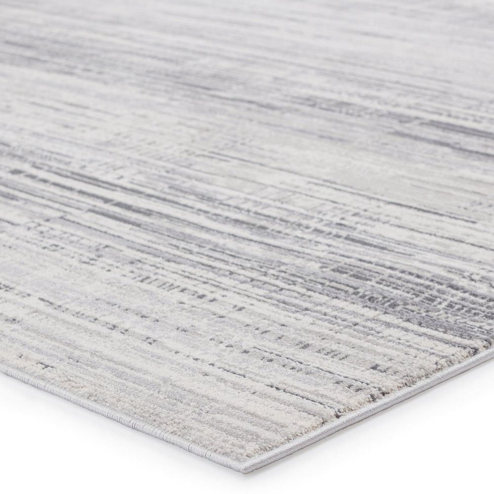 Merine Tansy Abstract Gray/ Ivory Runner Rug (3'X8')