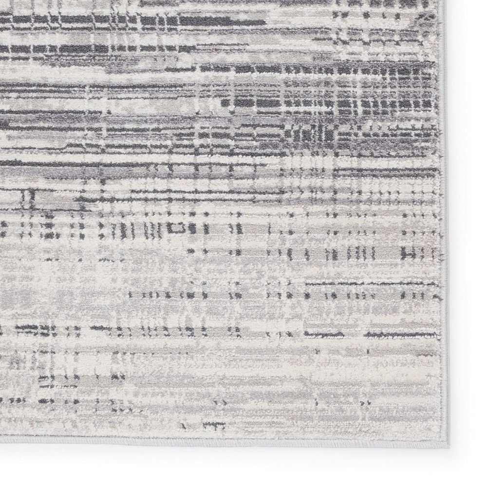Merine Tansy Abstract Gray/ Ivory Runner Rug (3'X8')