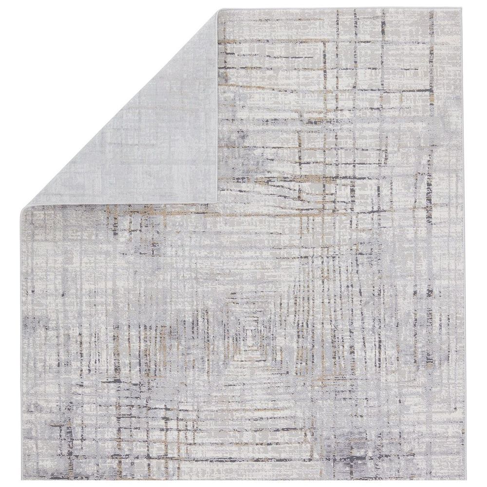 Merine Tayret Abstract Gray/ Gold Runner Rug (3'X8')