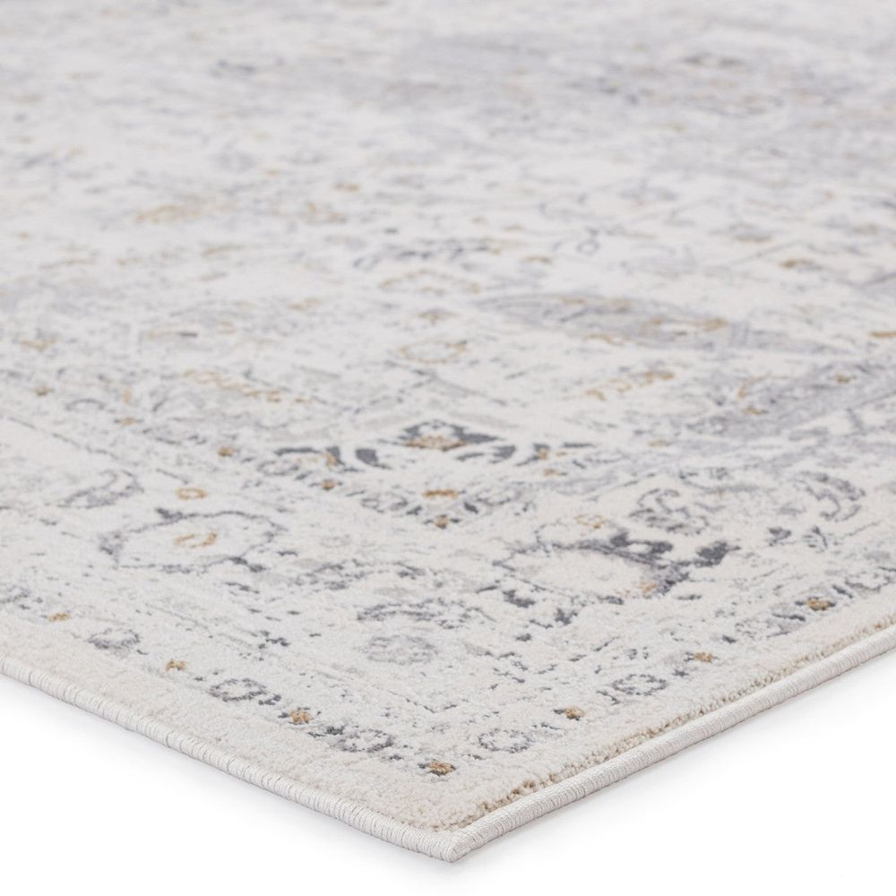 Merine Tamsin Medallion Cream/ Gray Runner Rug (3'X8')