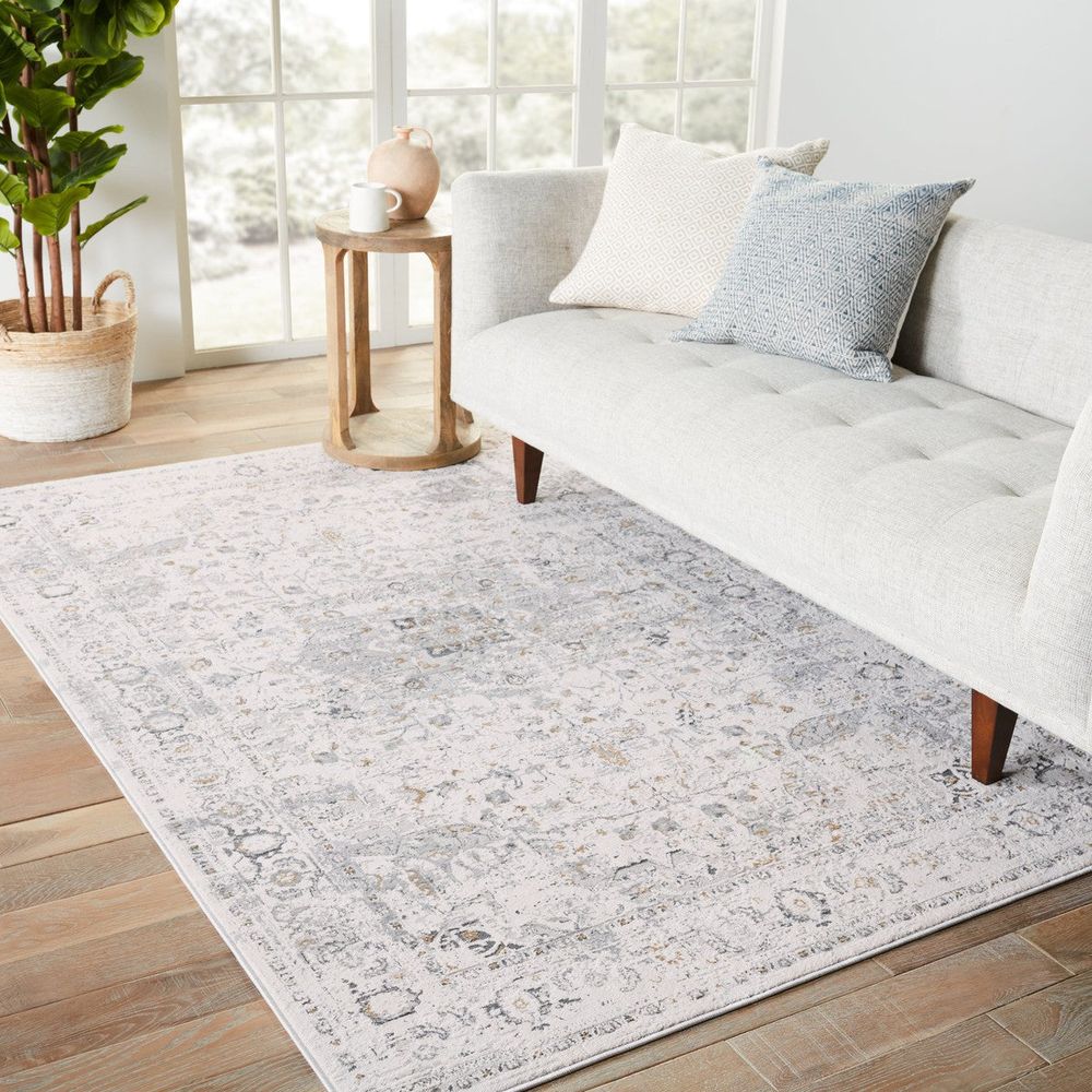 Merine Tamsin Medallion Cream/ Gray Runner Rug (3'X8')
