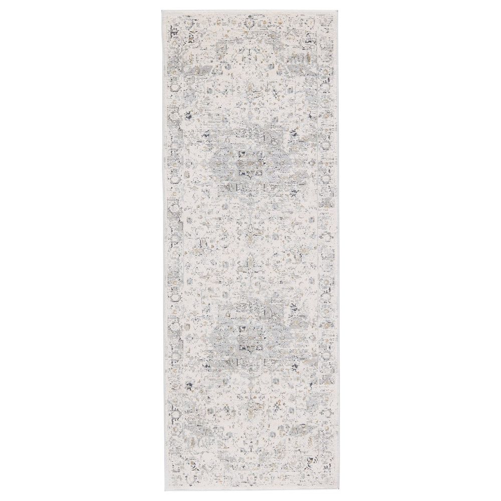 Merine Tamsin Medallion Cream/ Gray Runner Rug (3'X8')