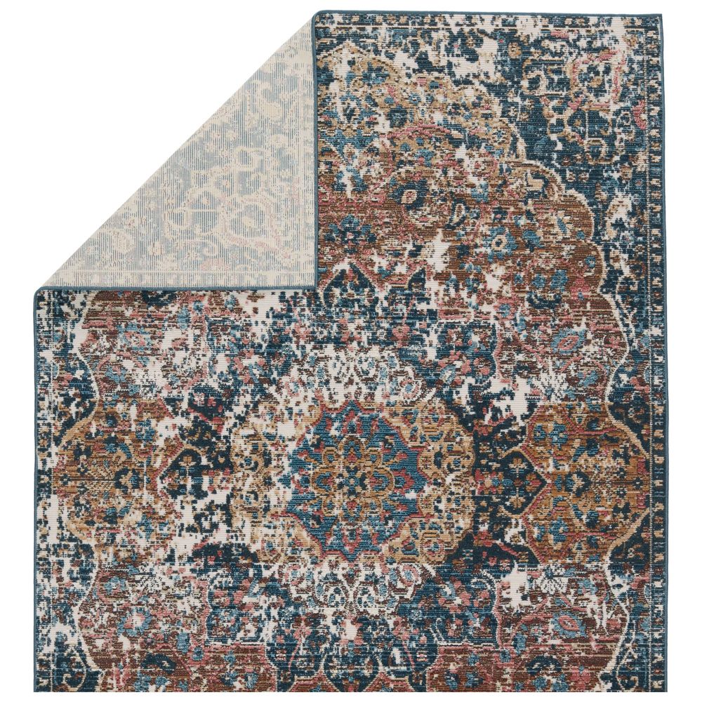 Merine Akilah Medallion Dark Blue/ Multicolor Runner Rug (2'6"X8')