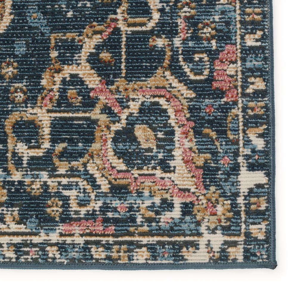 Merine Akilah Medallion Dark Blue/ Multicolor Runner Rug (2'6"X8')